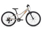 White bicycle with black tires on a white background