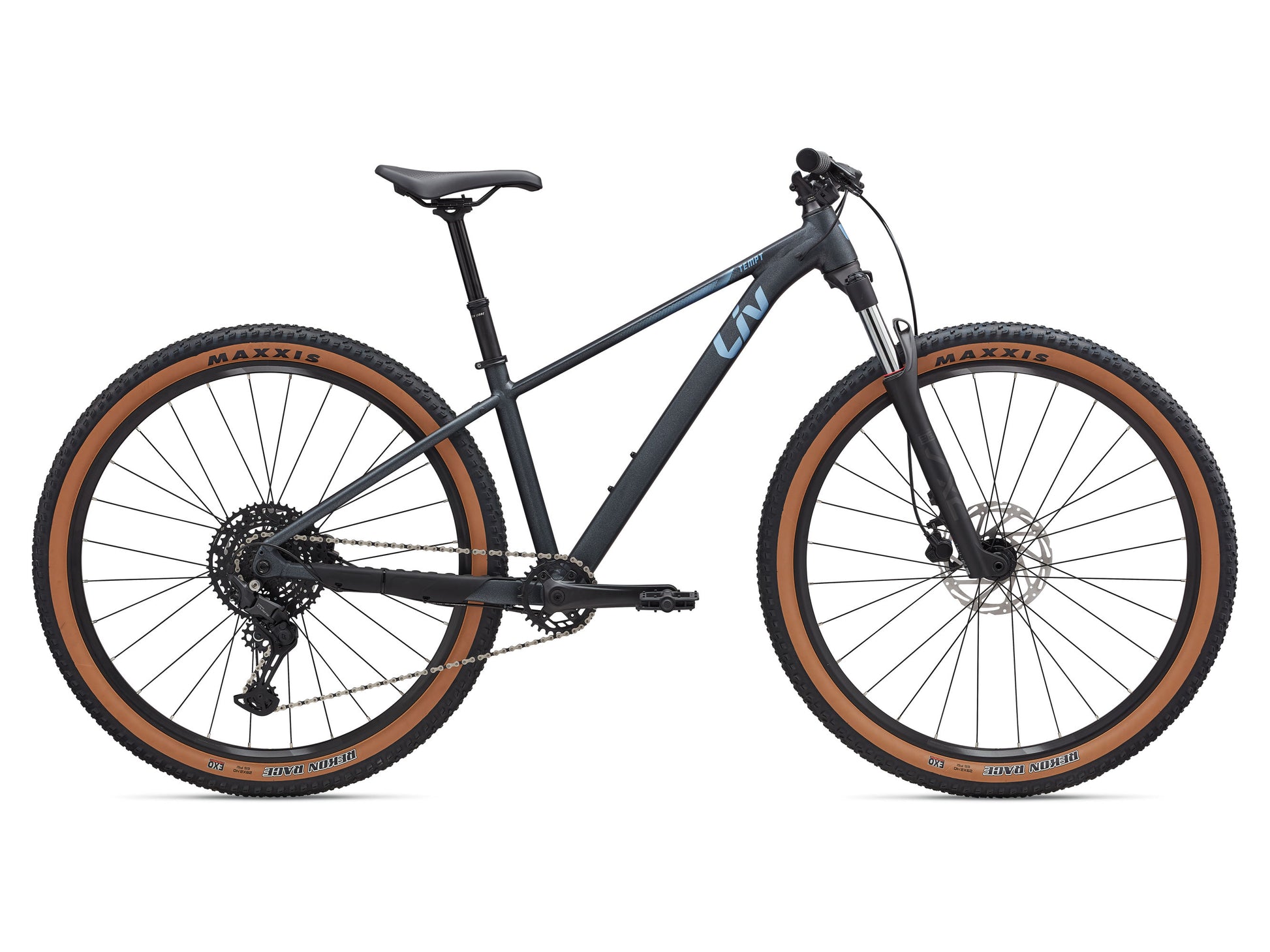 Mountain bike with brown tires on a white background