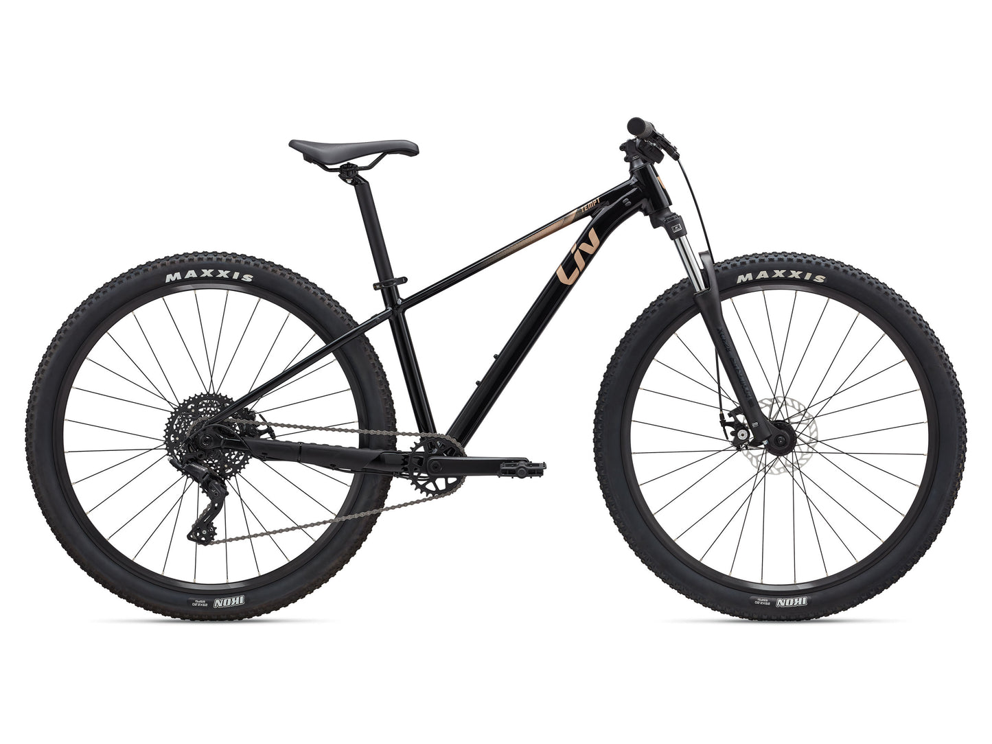 Black mountain bike on a white background
