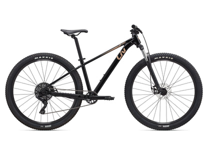 Black mountain bike on a white background