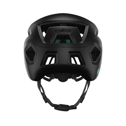 Black helmet with visible brand logo on a white background