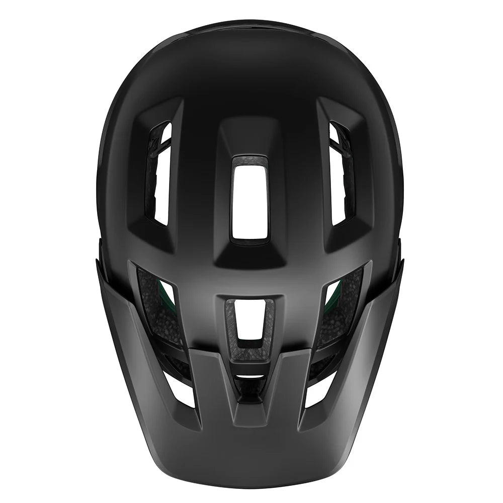 Black helmet with a white background