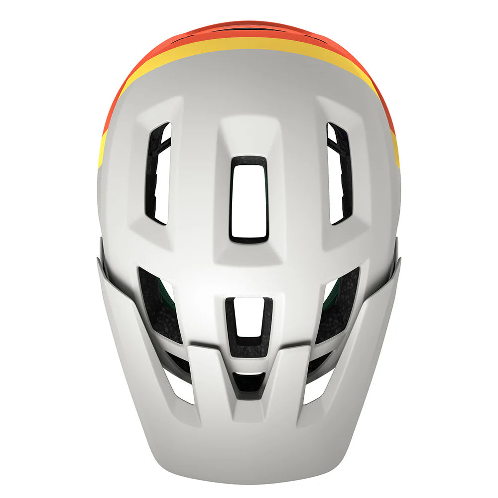 White helmet with red and yellow accents on a white background