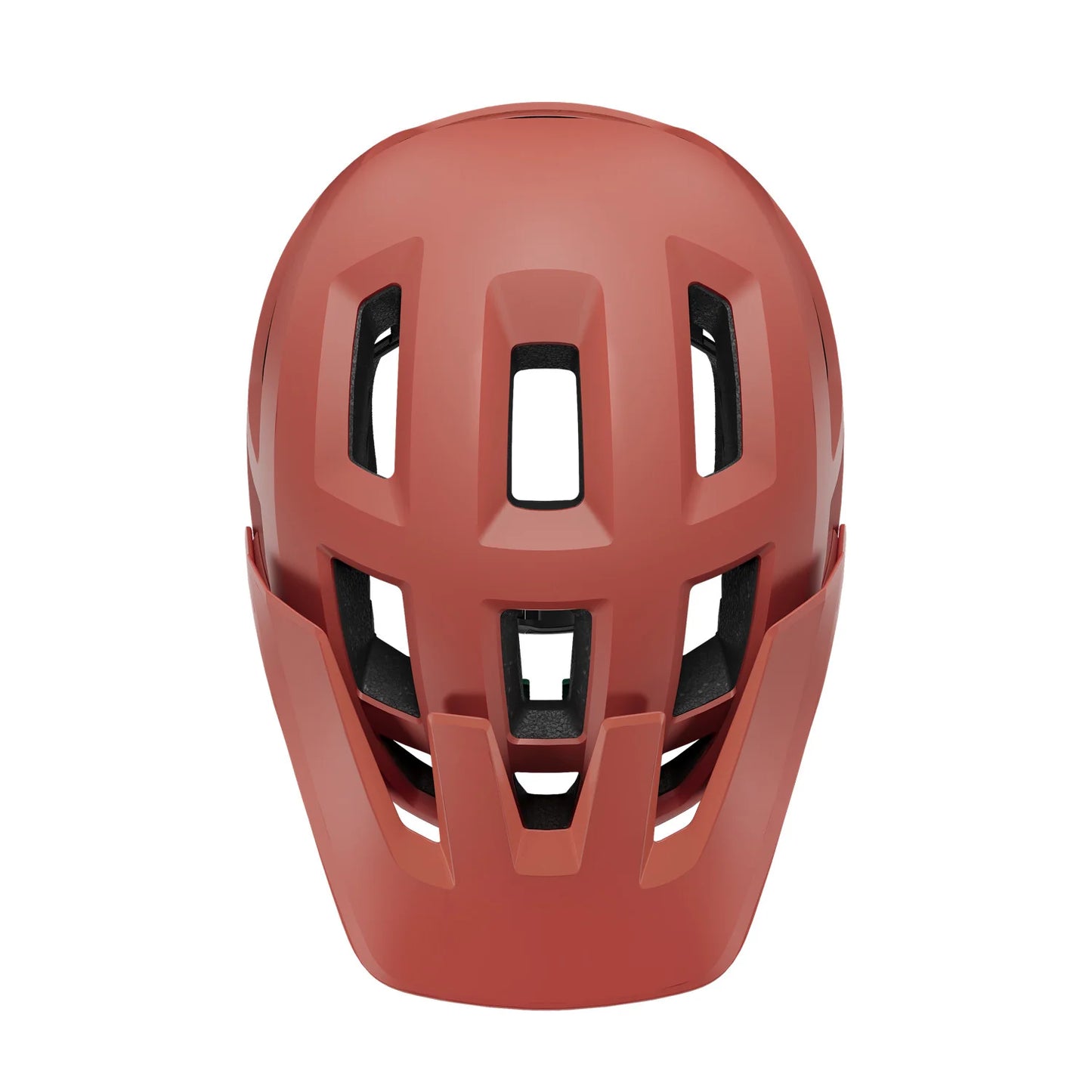 Red helmet with black accents on a white background