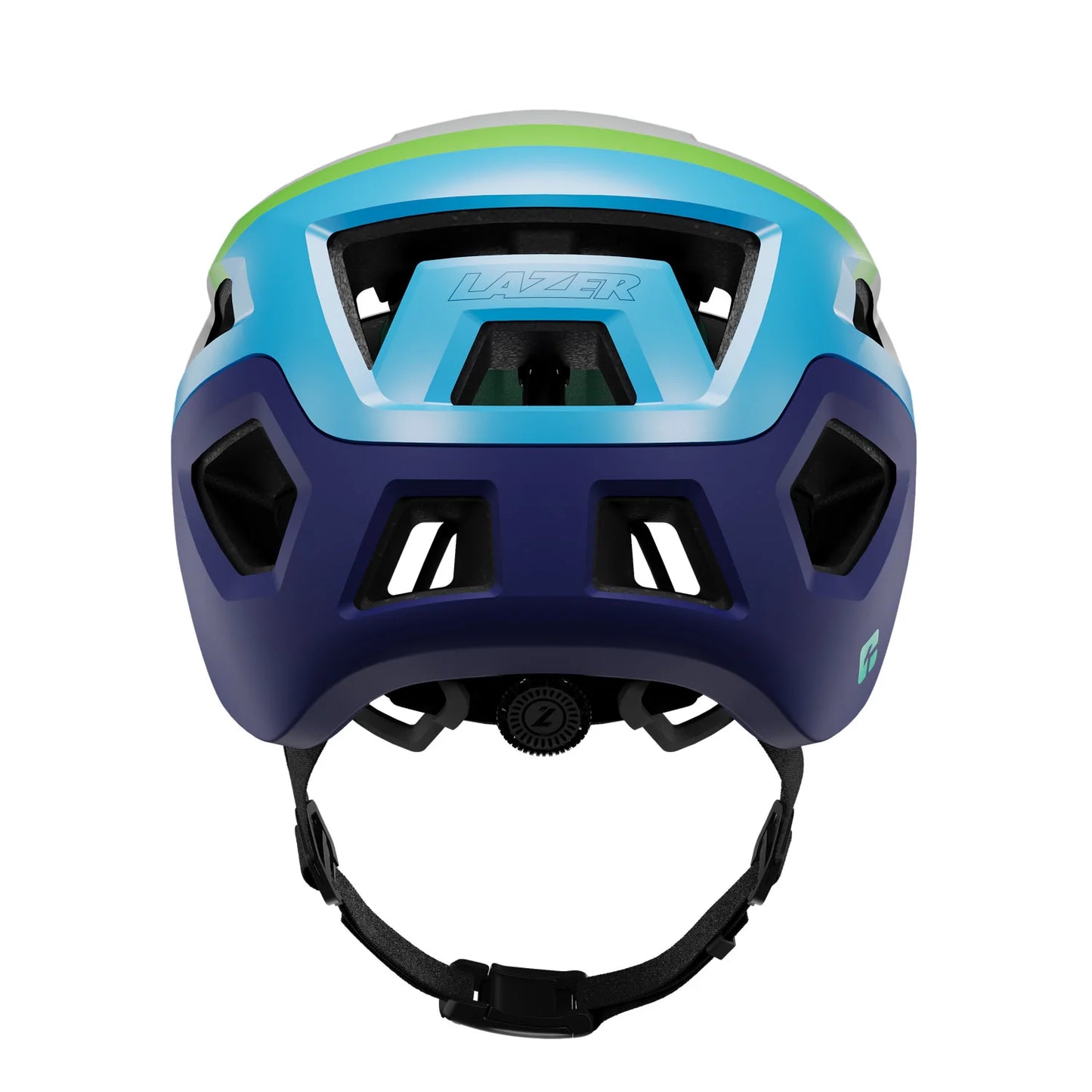 Multicolored helmet with a white background