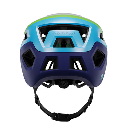 Multicolored helmet with a white background