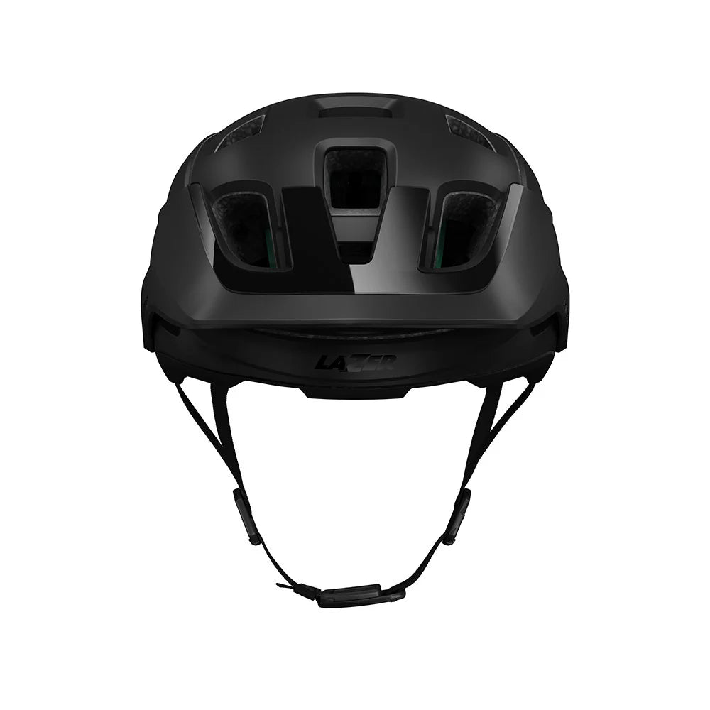 Black helmet with visible brand logo on a white background