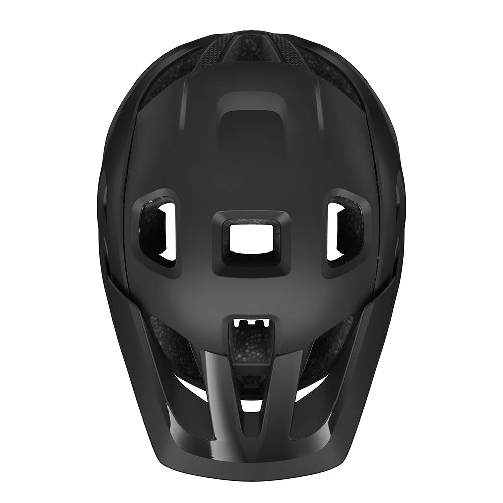 Black helmet with a white background