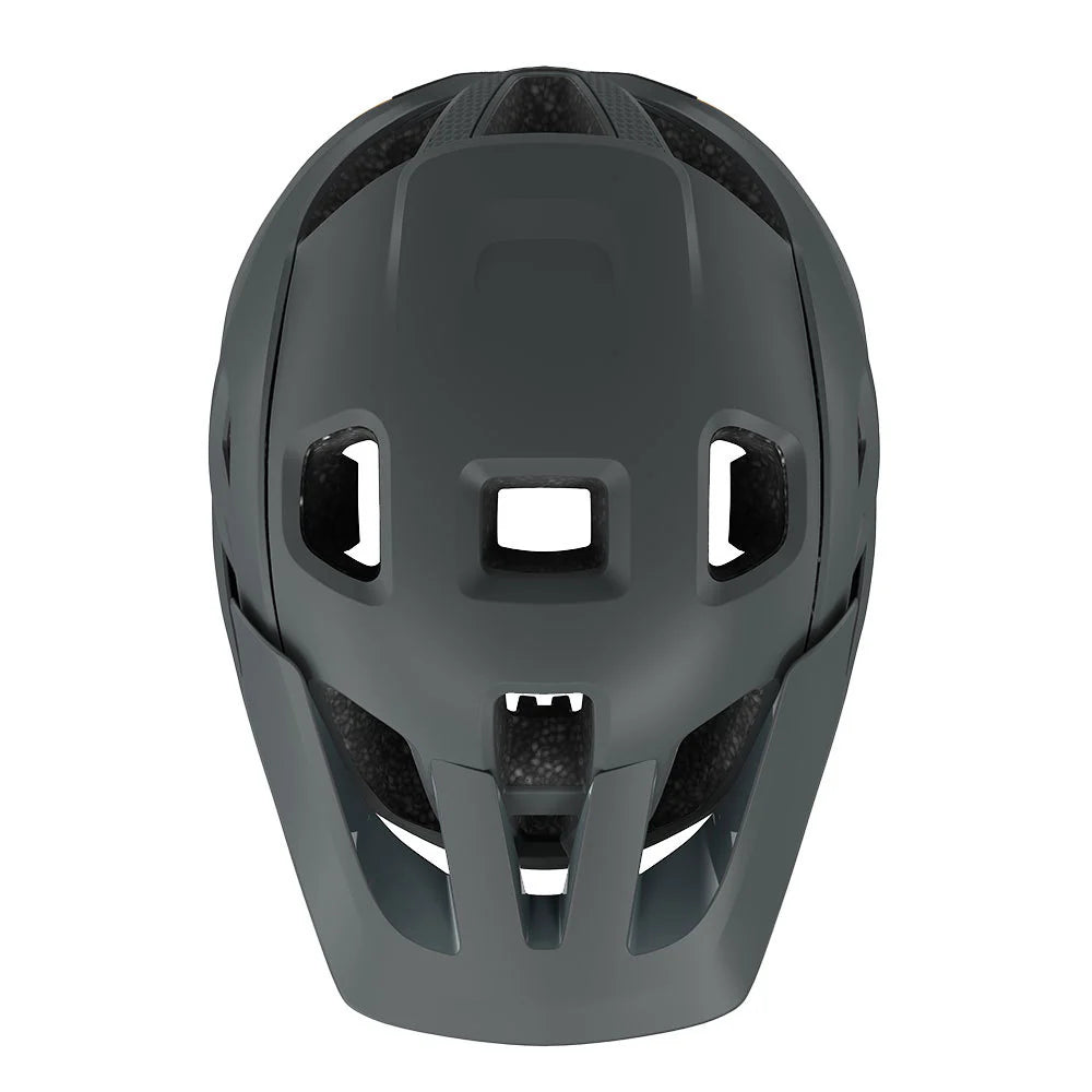 Black helmet with a white background