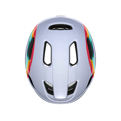 Helmet with a colorful design on a white background