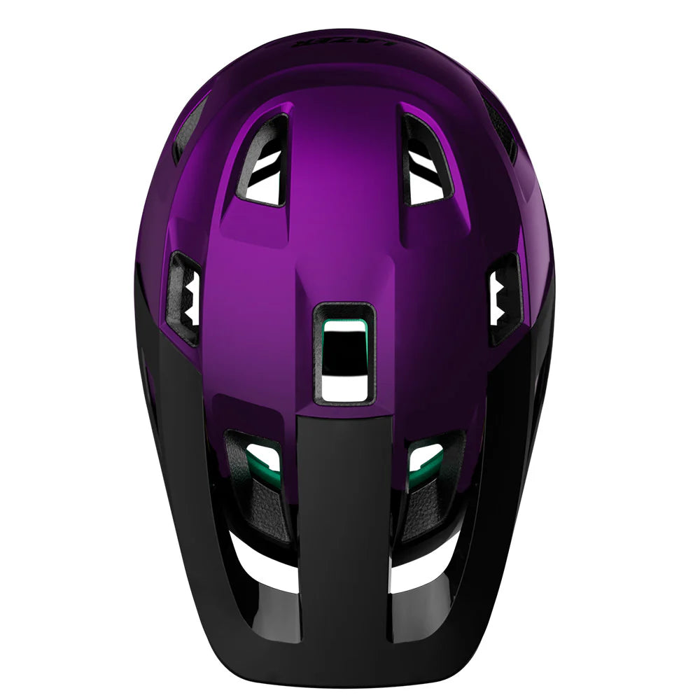Purple and black helmet on a white background