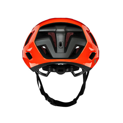 Orange helmet with black interior on a white background