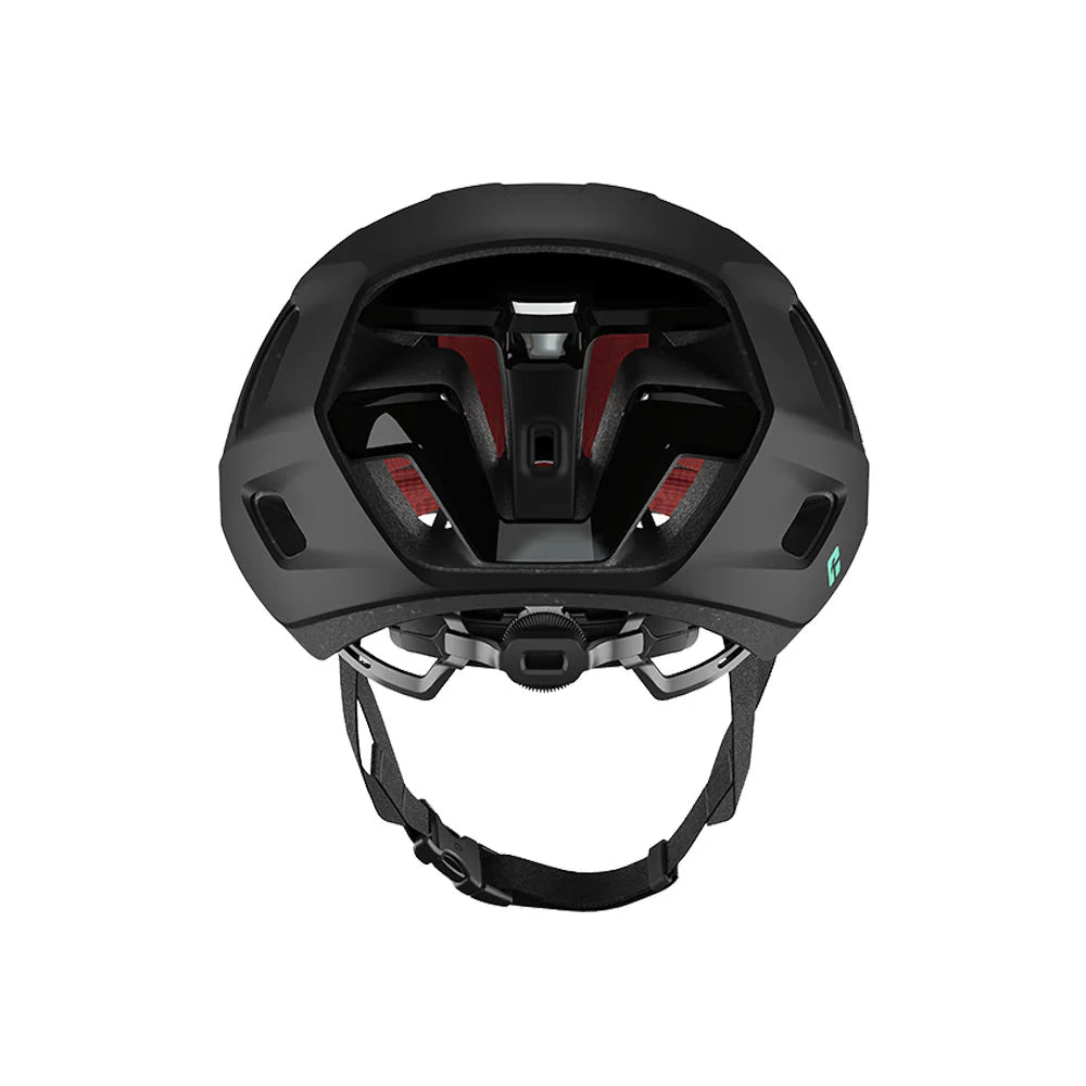 Black bicycle helmet on a white background