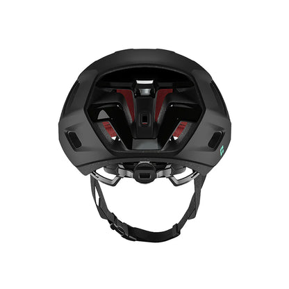 Black bicycle helmet on a white background