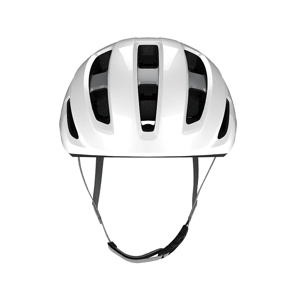 White bicycle helmet on a white background