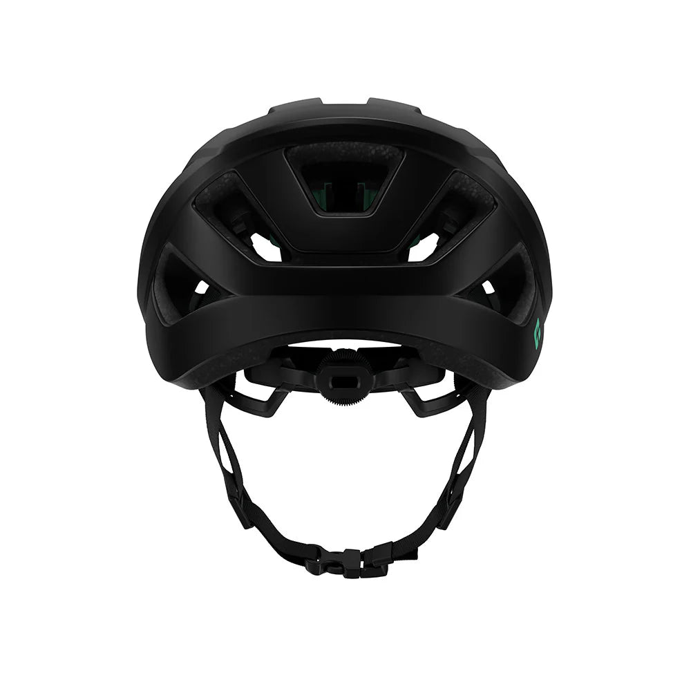 Black helmet with a white background