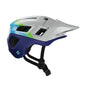 Multicolored helmet with a white background