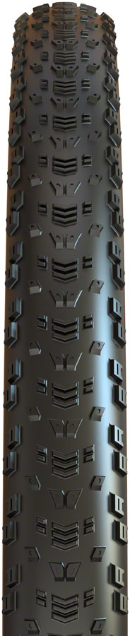 Close-up of a black off-road tire with tread pattern