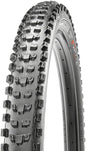 MTB tire with knobby tread pattern on a white background