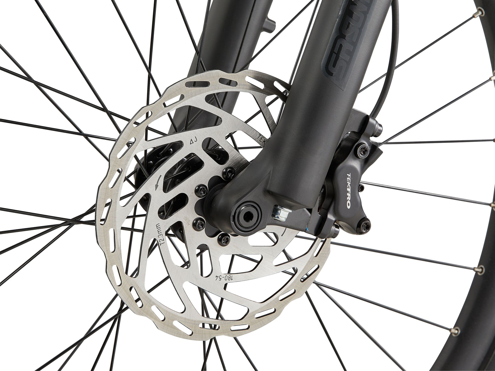 Front brake and disc on forks