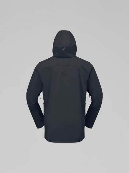 Black jacket with a hood on a gray background