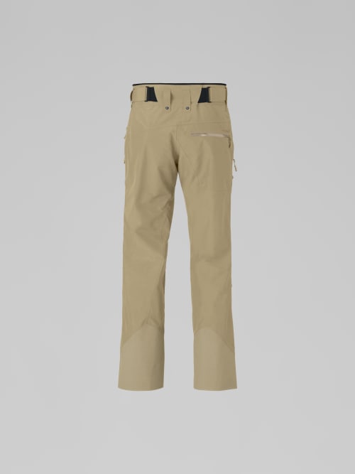 Beige pants with a belt on a light gray background