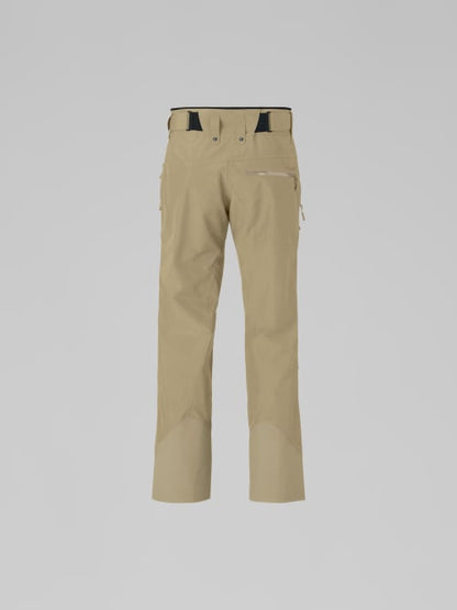 Beige pants with a belt on a light gray background