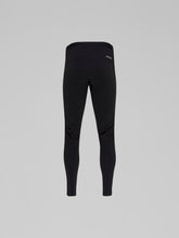 Load image into Gallery viewer, Black leggings with a brand logo on a gray background
