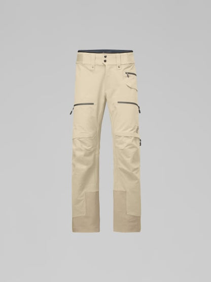 Beige pants with zippers on a gray background