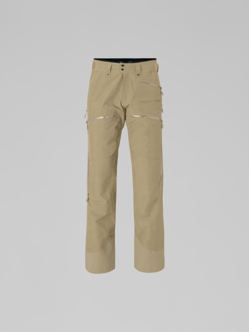 Beige pants on a light gray background
