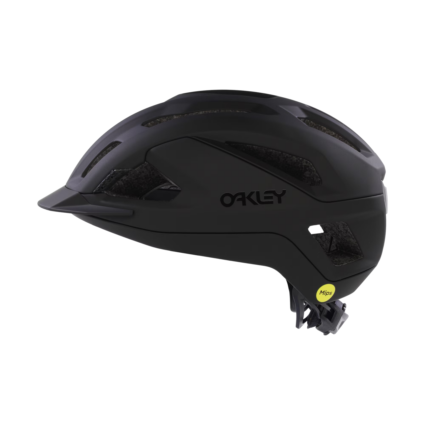 Black Oakley helmet on a white background