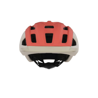 Red and beige helmet on a white background