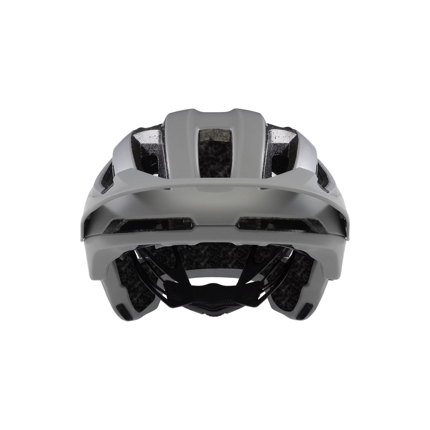 Top view of a white and black helmet on a transparent background