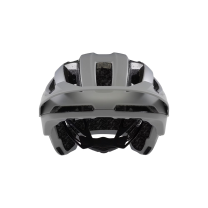 Top view of a white and black helmet on a transparent background
