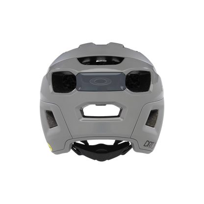 Gray helmet with brand logo on a white background