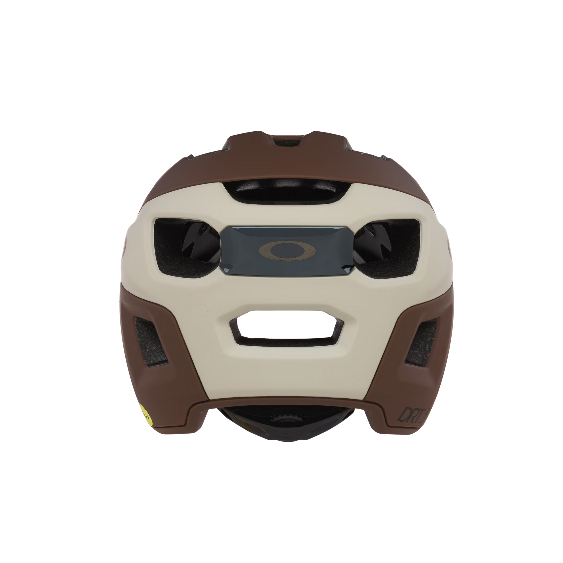 Beige and brown helmet with a brand logo on a white background