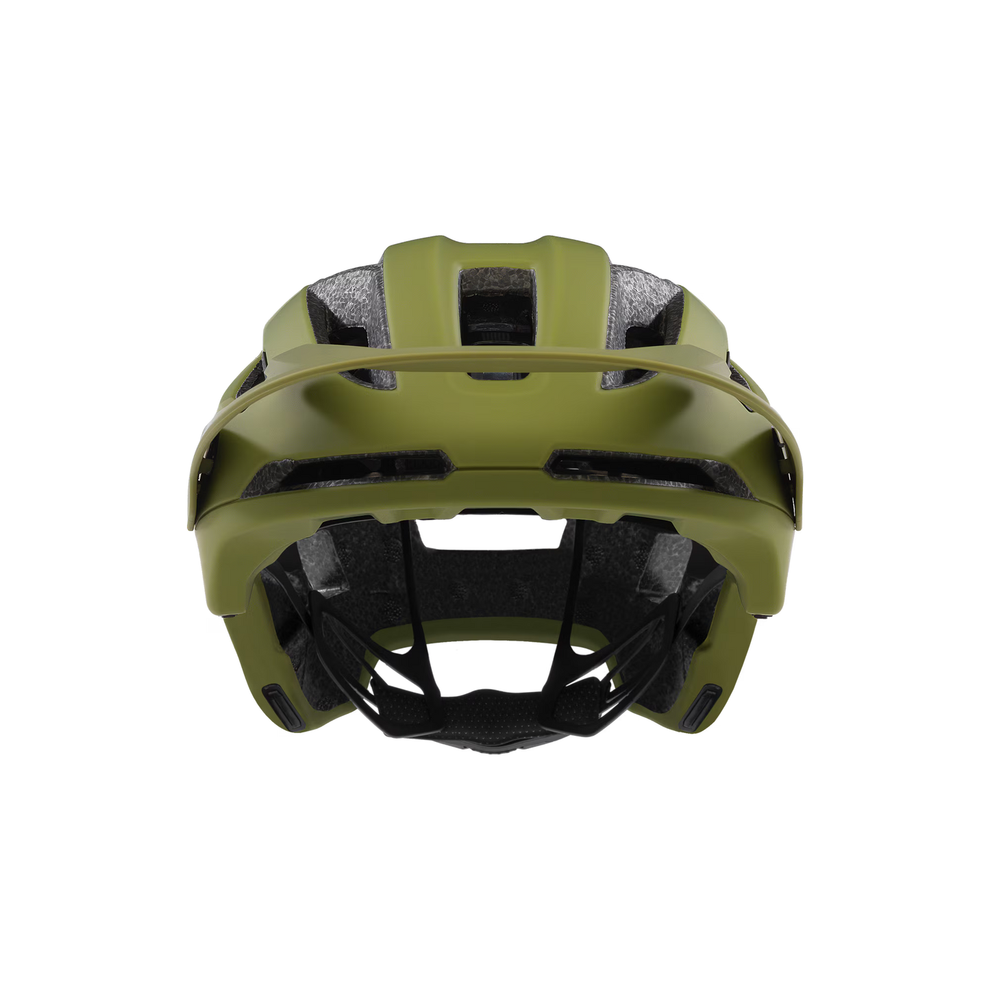Green helmet with black interior on a white background