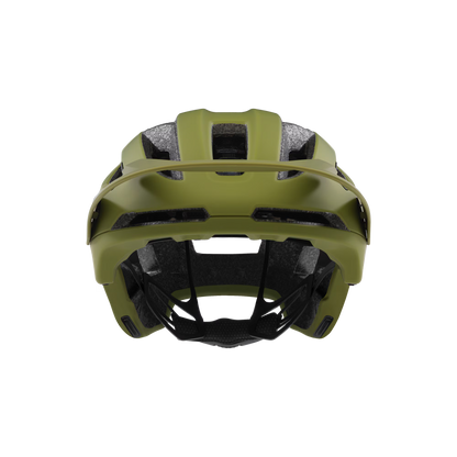 Green helmet with black interior on a white background