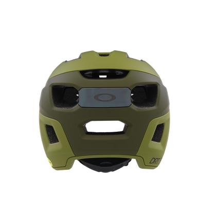 Green helmet with Oakley logo on a white background