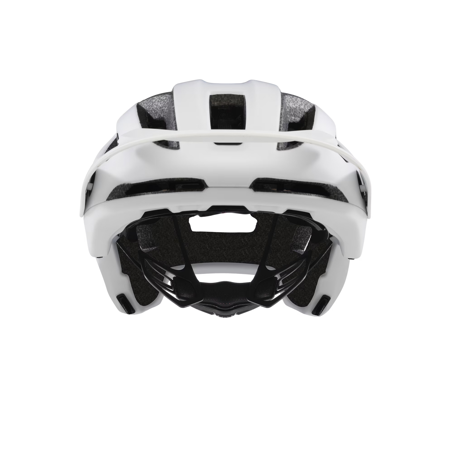 White and black helmet on a white background
