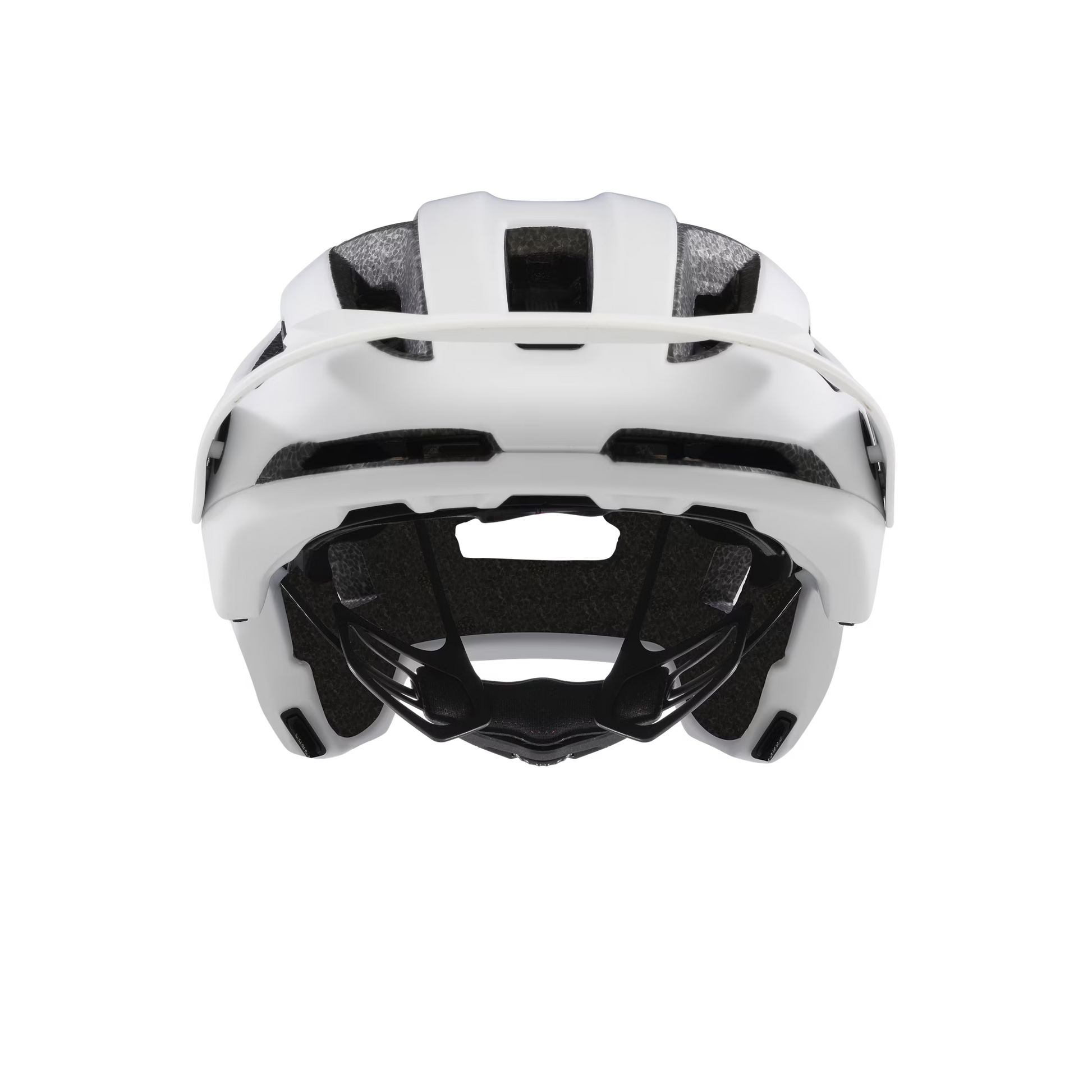 White and black helmet on a white background