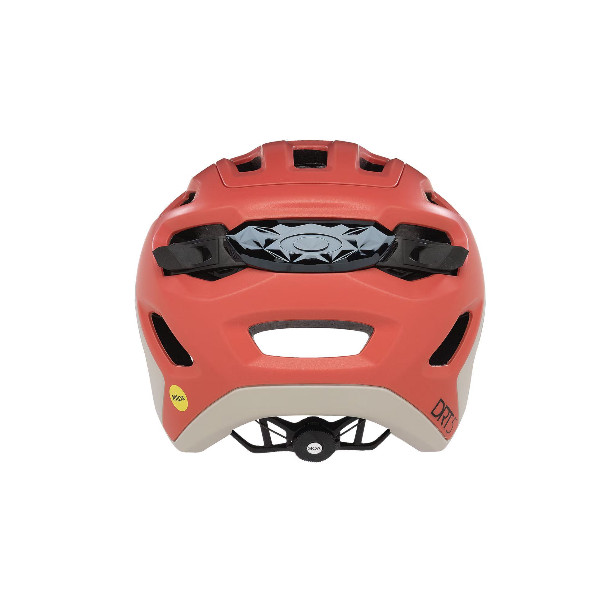 Red helmet with black accents on a white background