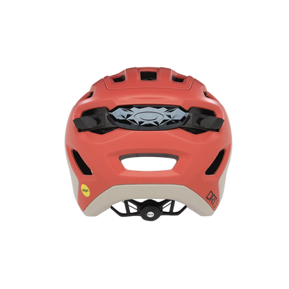 Red helmet with black accents on a white background