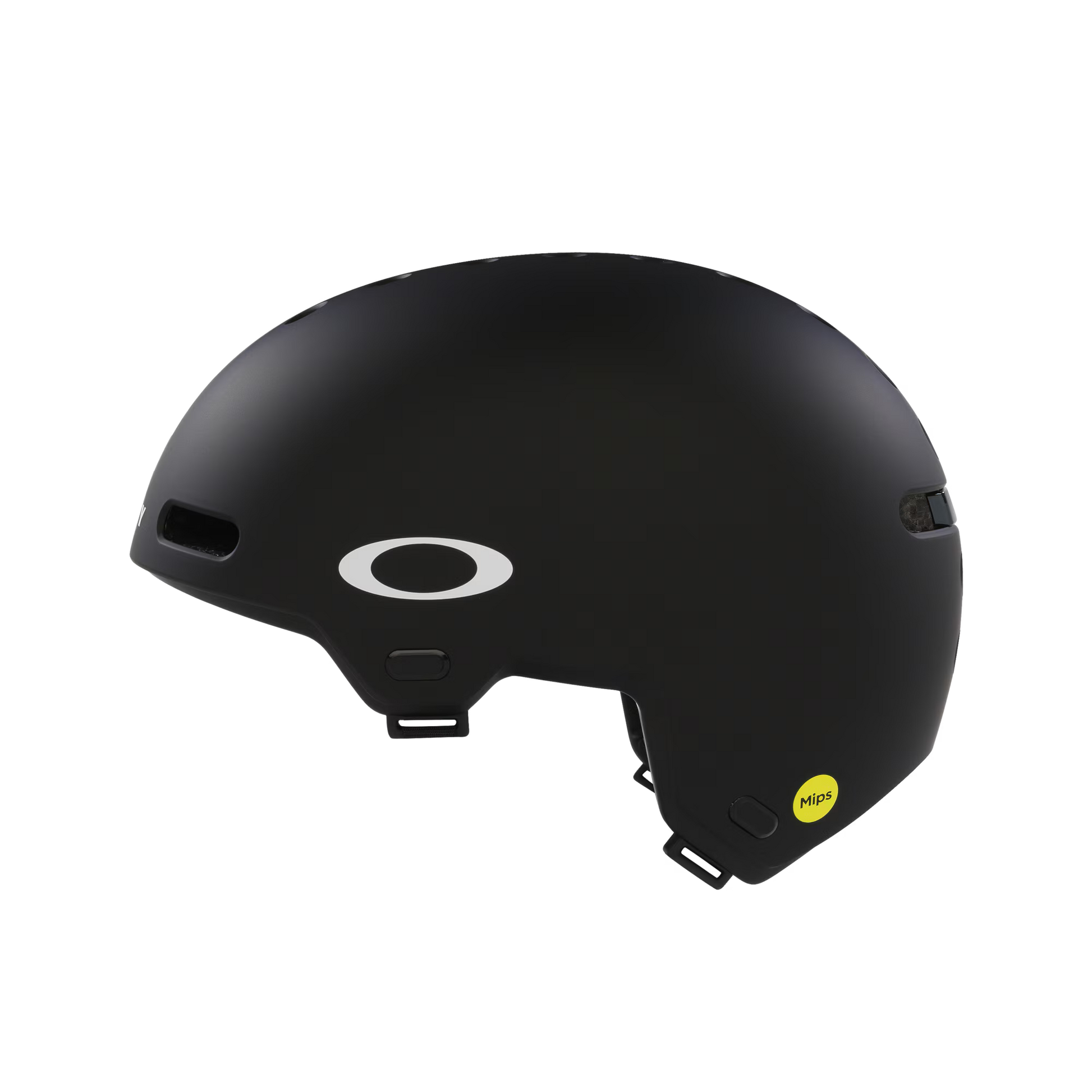 Black helmet with a visible brand logo on a white background