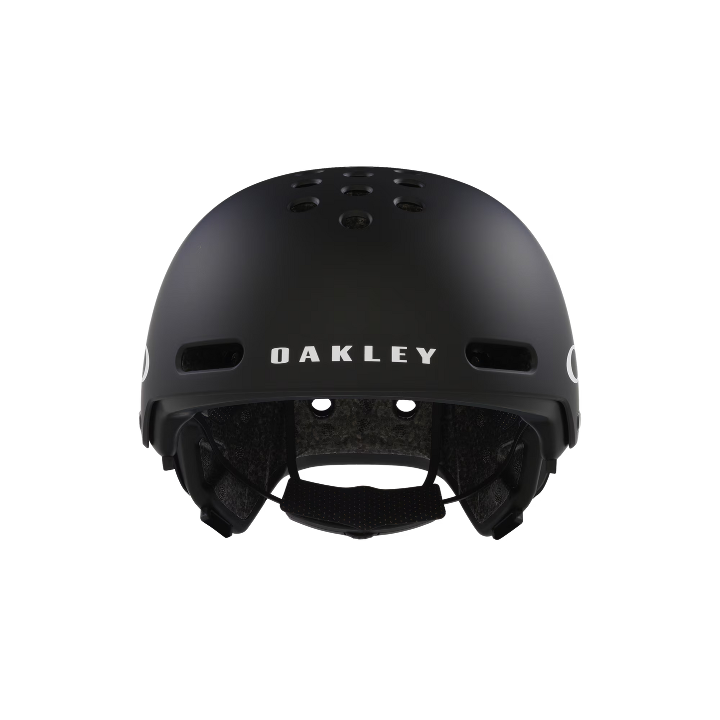 Black Oakley helmet on a transparent background