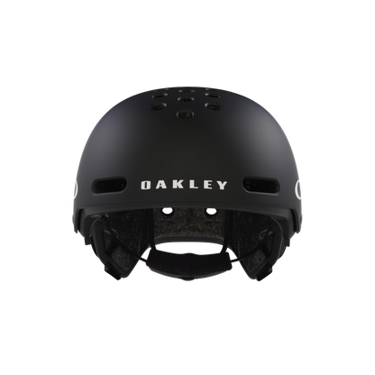 Black Oakley helmet on a transparent background