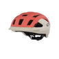 Red and beige helmet on a white background