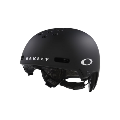 Black Oakley helmet on a white background