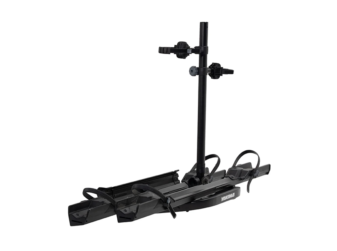 Black bike rack on a white background