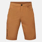 Brown shorts with a brand logo on a white background